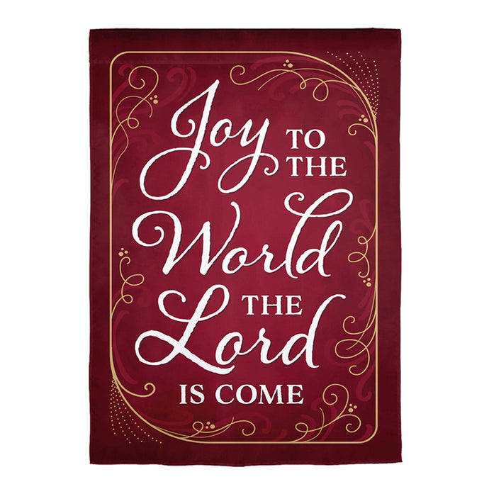 Joy to the World The Lord is Come Applique House Flag