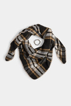 Plaid Triangle Wrap + Bracelet - Black