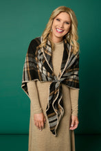 Plaid Triangle Wrap + Bracelet - Black