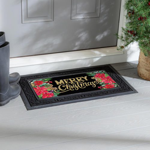Floral Checkered Merry Christmas Sassafras Switch Mat