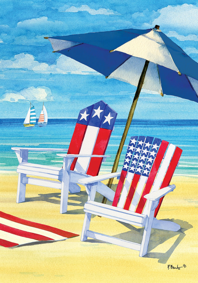 Patriotic Beach-Garden Flag