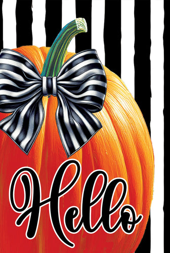 Wind Current-Pumpkin with Bow-Garden Flag