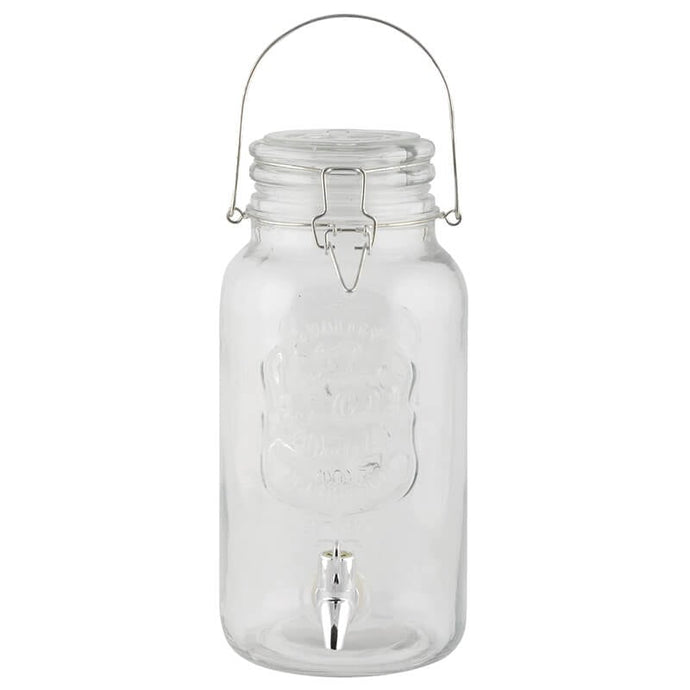 Flip-Top Juice Dispenser, 3.6 L, Glass, Clear