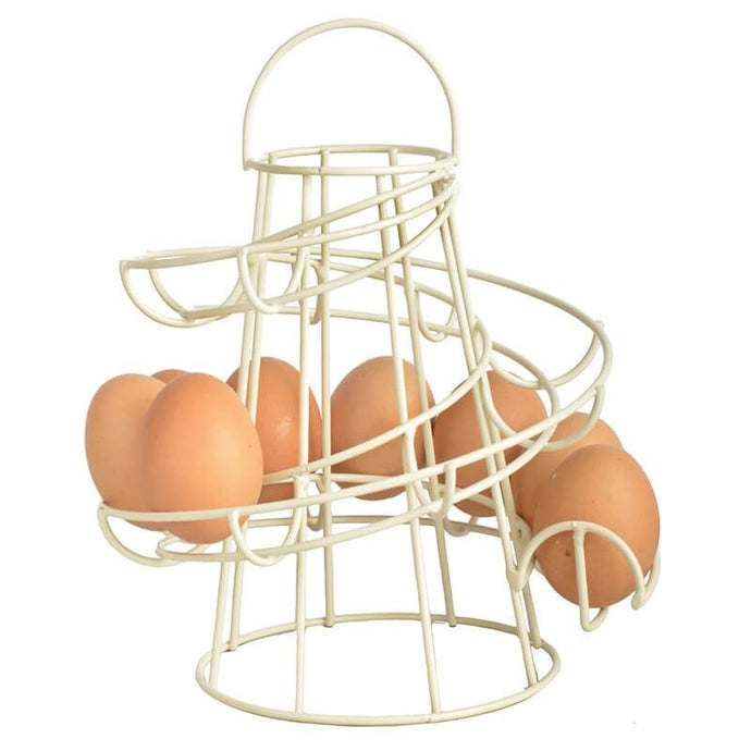 Egg Holder, Metal, Cream