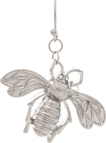 Silver King Bee Earring