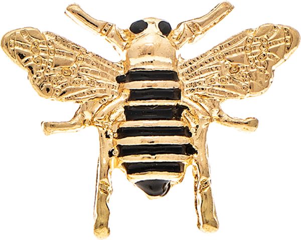 Gold Black Stripe Bee Post Earring