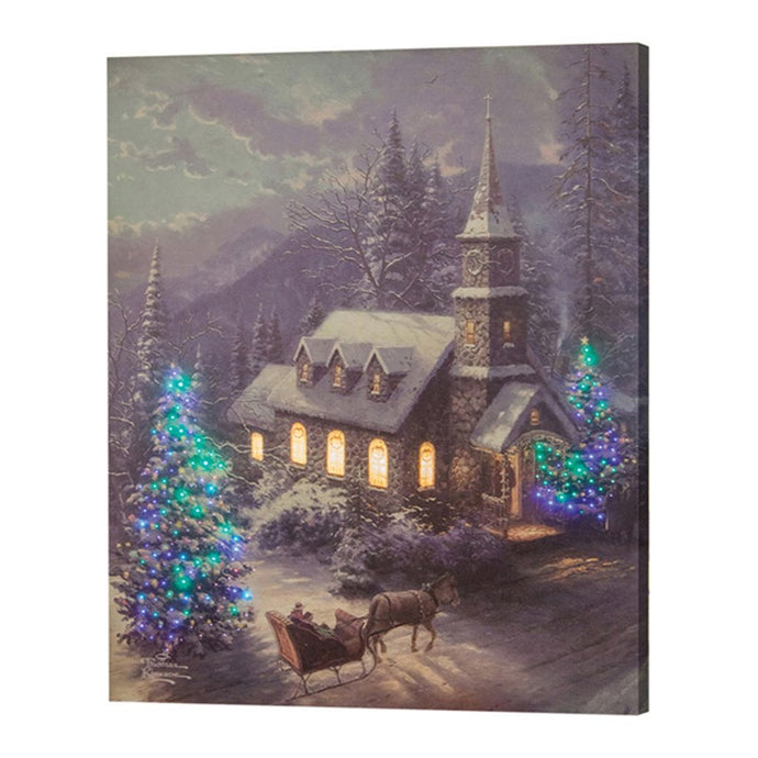 Christmas Sleigh Ride Fiber Optic Canvas