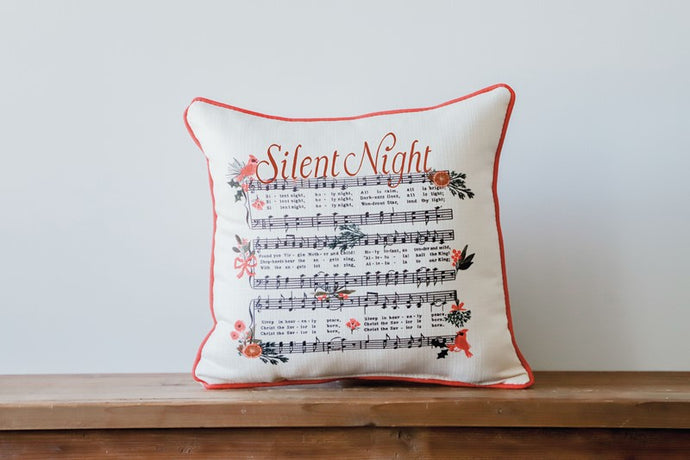Silent Night Christmas Music Pillow