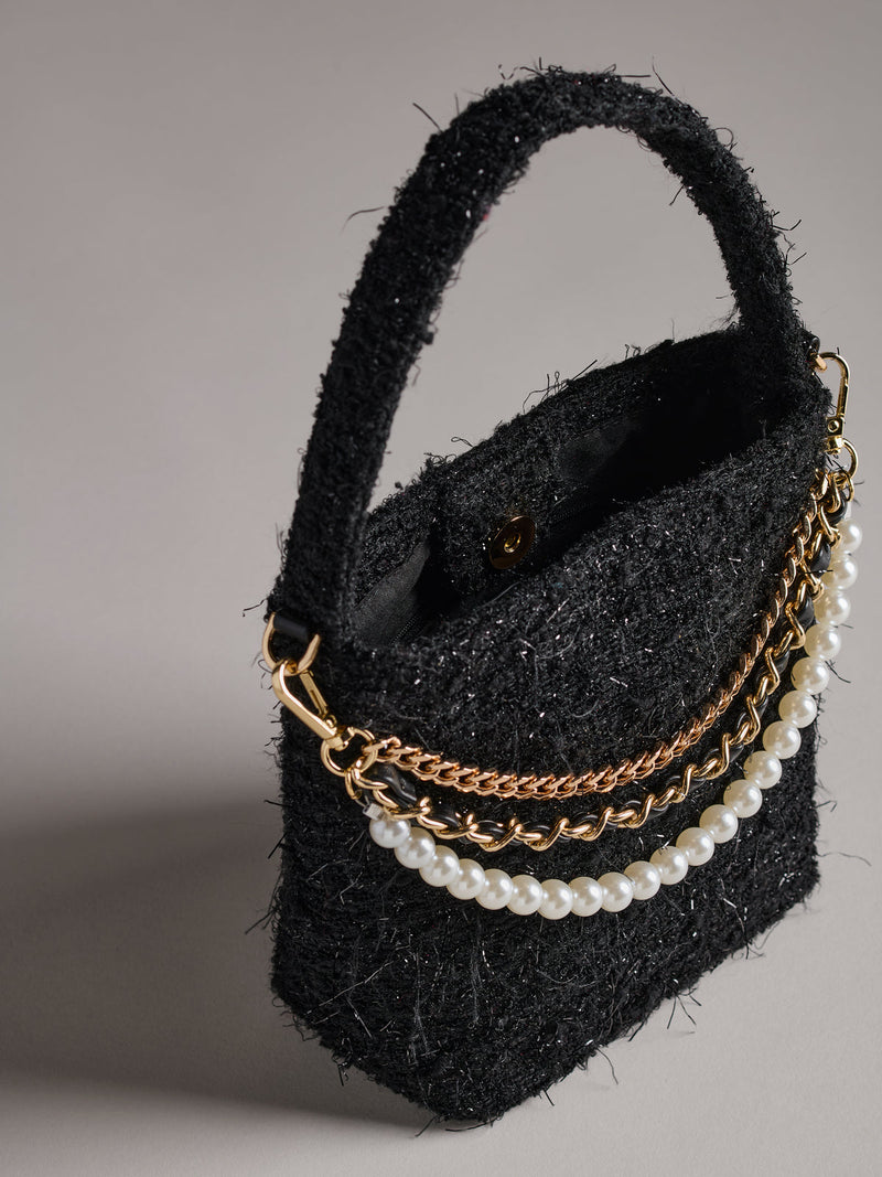 Annie Top Handle Bucket Bag Black