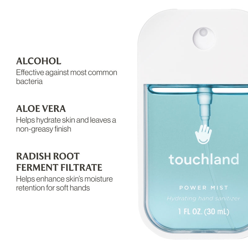 Touchland Frosted Mint Power Mist Hydrating Hand Sanitizer Spray, 30ml