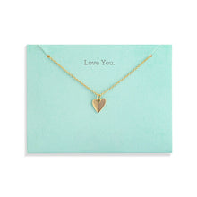 Floral Card and Gold Heart Necklace