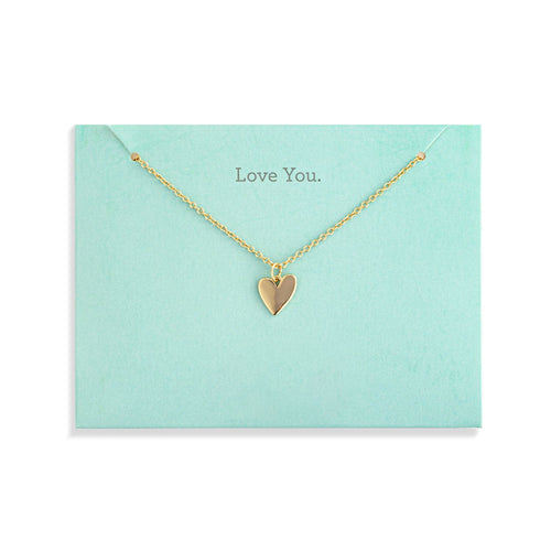 Floral Card and Gold Heart Necklace