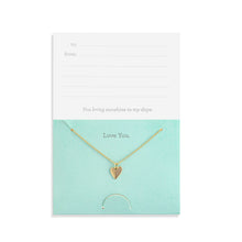 Floral Card and Gold Heart Necklace
