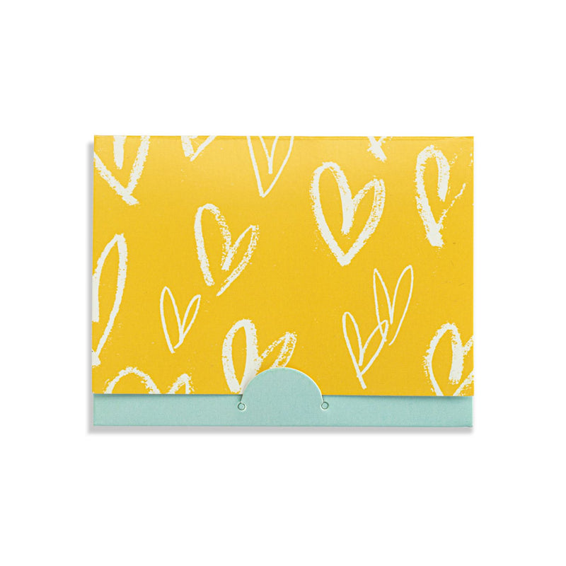 Floral Card and Gold Heart Necklace