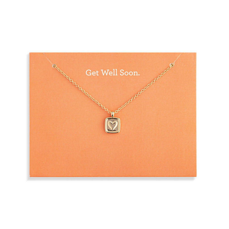 Floral Card and Gold Heart Necklace