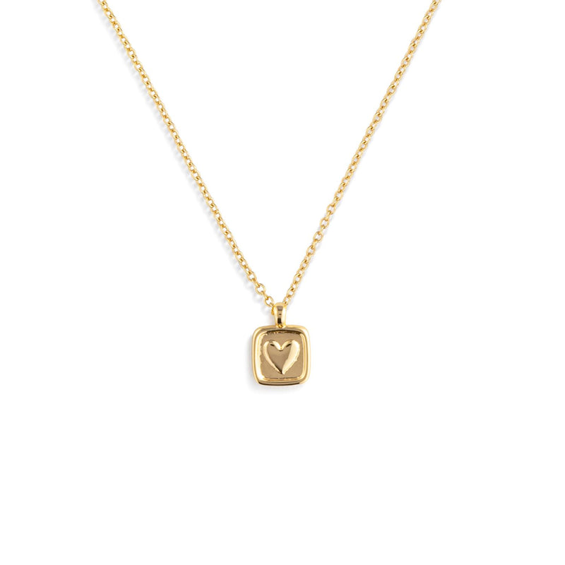 Floral Card and Gold Heart Necklace