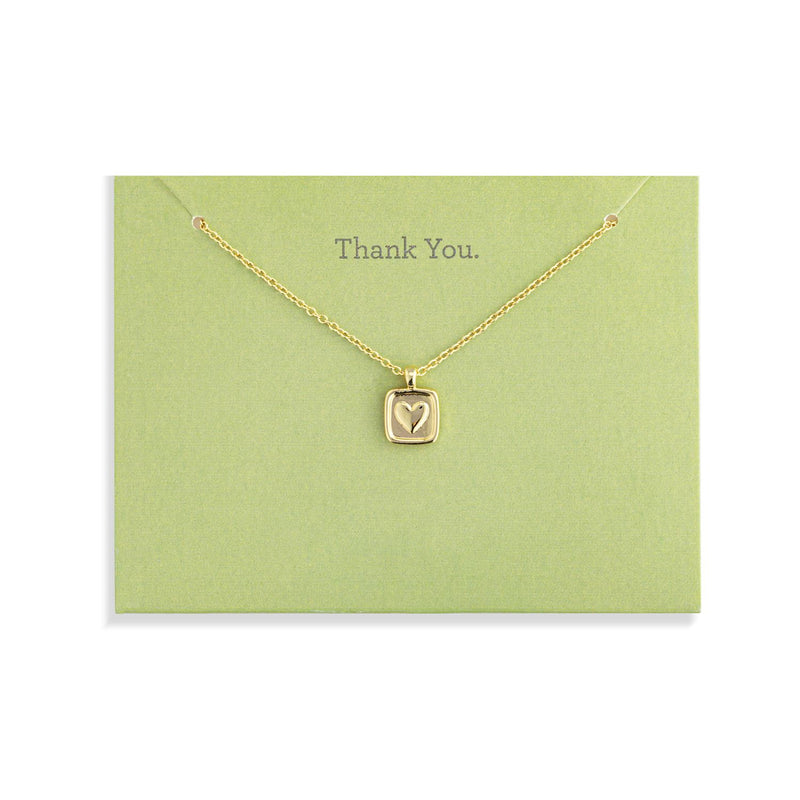 Floral Card and Gold Heart Necklace