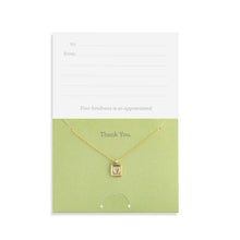 Floral Card and Gold Heart Necklace