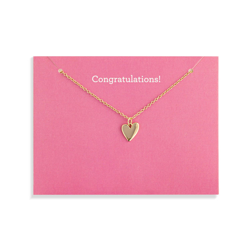 Floral Card and Gold Heart Necklace