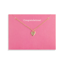 Floral Card and Gold Heart Necklace