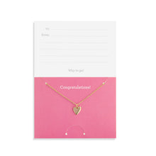 Floral Card and Gold Heart Necklace