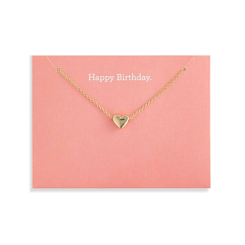 Floral Card and Gold Heart Necklace