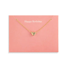 Floral Card and Gold Heart Necklace