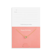 Floral Card and Gold Heart Necklace