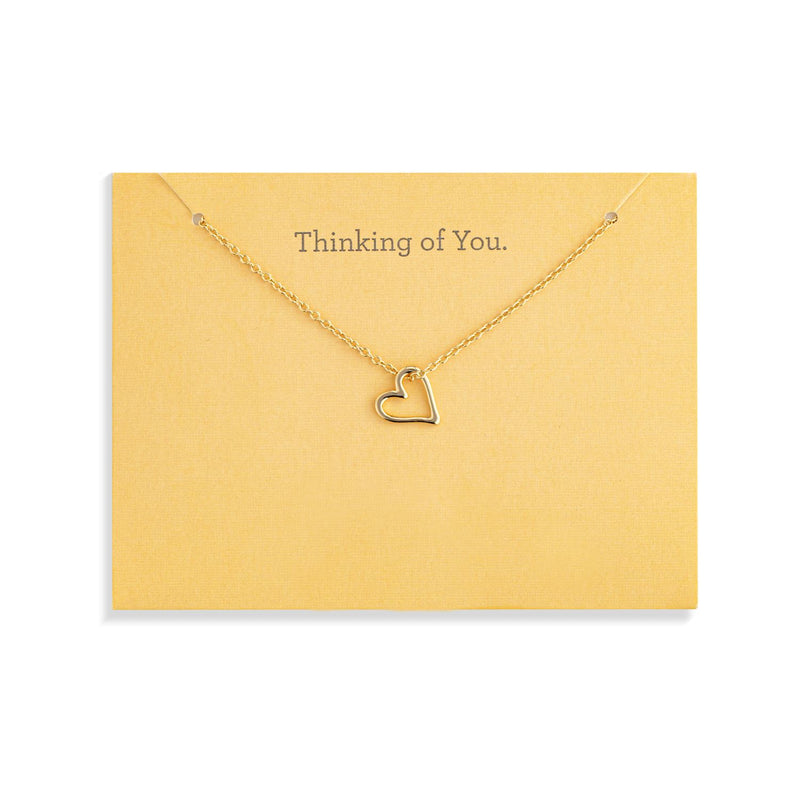 Floral Card and Gold Heart Necklace