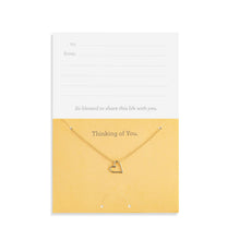 Floral Card and Gold Heart Necklace