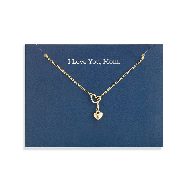 Floral Card and Gold Heart Necklace