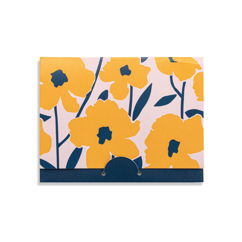 Floral Card and Gold Heart Necklace
