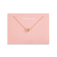 Floral Card and Gold Heart Necklace