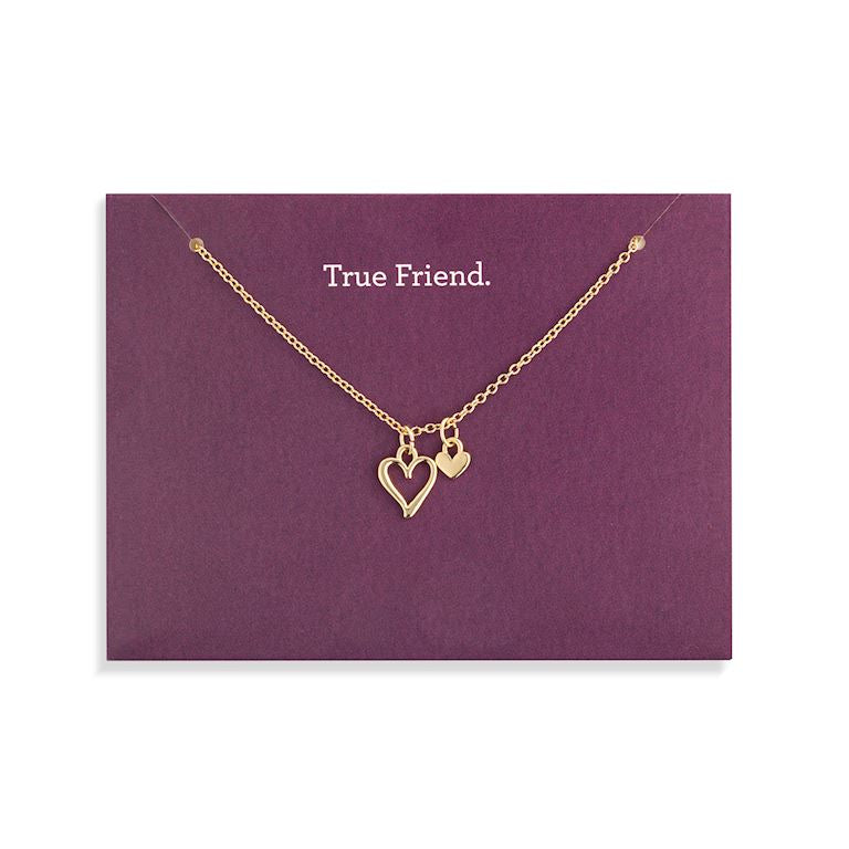 Floral Card and Gold Heart Necklace