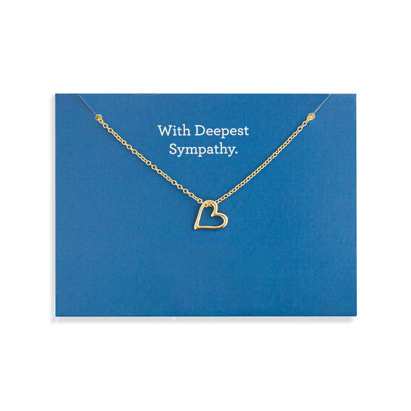 Floral Card and Gold Heart Necklace