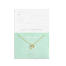 Floral Card and Gold Heart Necklace