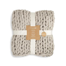 Chunky Knit Taupe Throw Blanket - 65x70in