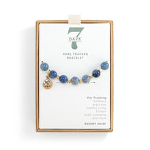 7 Days Tracker Indigo and Gold Bracelet - 9.5in