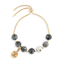 7 Days Tracker Black and Gold Bracelet - 9.5in