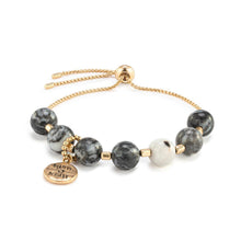 7 Days Tracker Black and Gold Bracelet - 9.5in