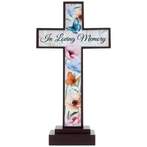 In Loving Memory LED Pedestal Crosses