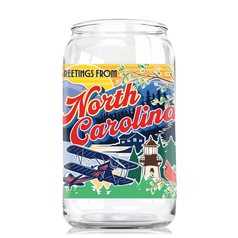 Greetings From North Caroline Can Glass
