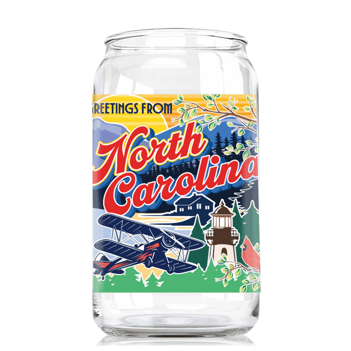 Greetings From North Caroline Can Glass