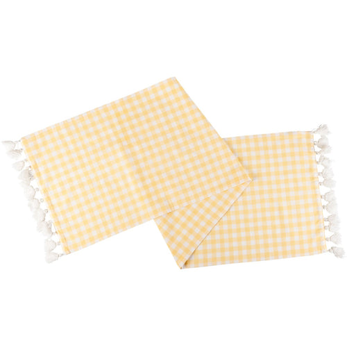 Yellow Gingham Table Runner