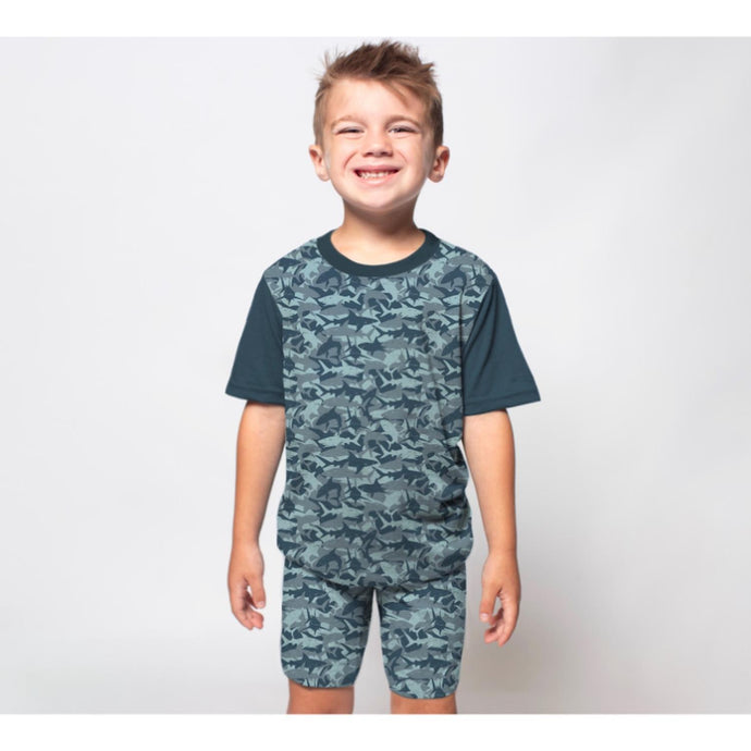 Kids A Shiver of Sharks Jammie Short Set