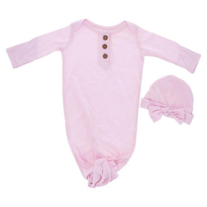 Kids Blushin' Pink Infant Gown and Beanie Set