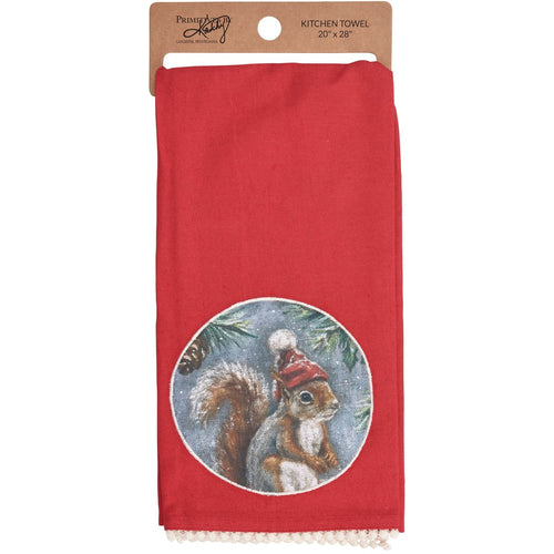 Winter Squirrel Kitchen Towel