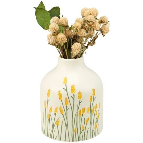 Yellow Cattails Vase
