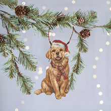 Golden Retriever Santa Ornament