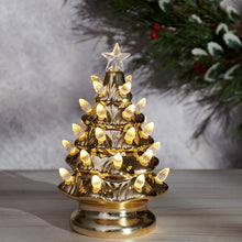 Lighted Gold Ceramic Christmas Tree